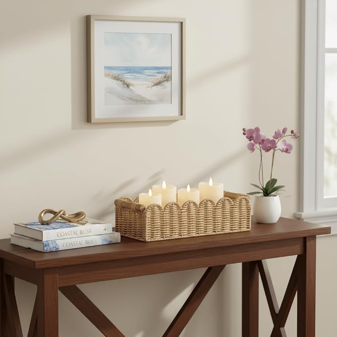 CubesLand Scalloped Toilet Paper Storage Basket W/Handle - Image 5