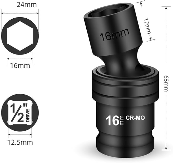 1/2 Inch Drive Hex Socket Adapter - Image 3