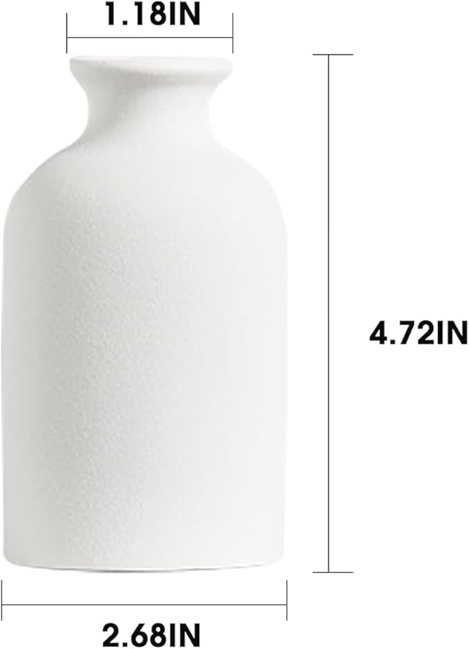 Modern White Small Ceramic Vase Set of 12 - Image 5