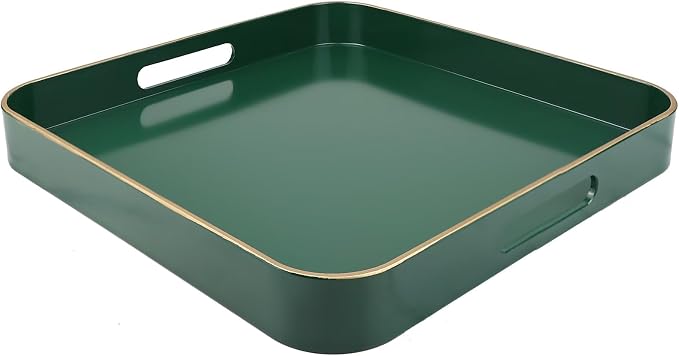 Green Square Decorative Tray by Omuriko