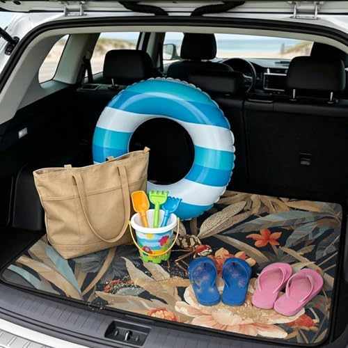 Dragonfly Floral Trunk Mat Universal Waterproof Cargo Liner Heavy Duty Non-Slip - Image 2