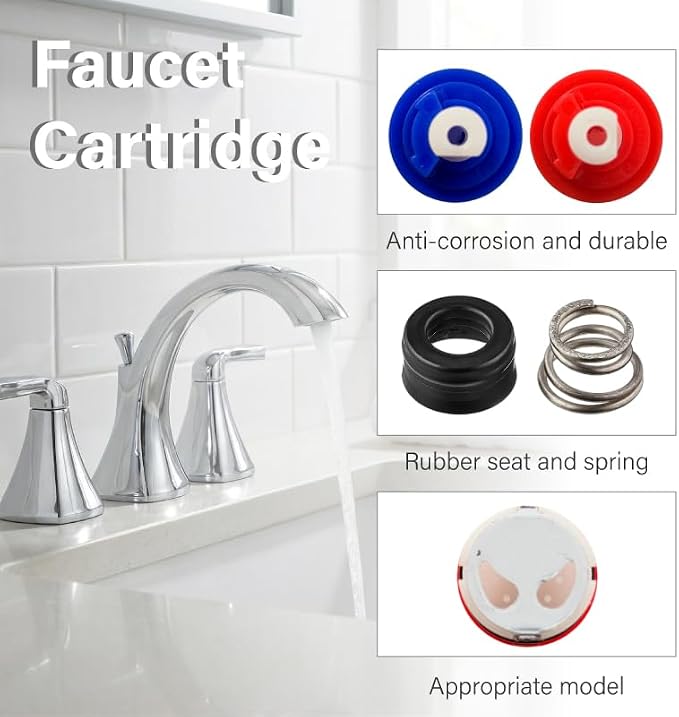 2-Pack Faucet Cartridge Replacement, Faucet Stem Assembly Replacement Kit | Hot - Image 4