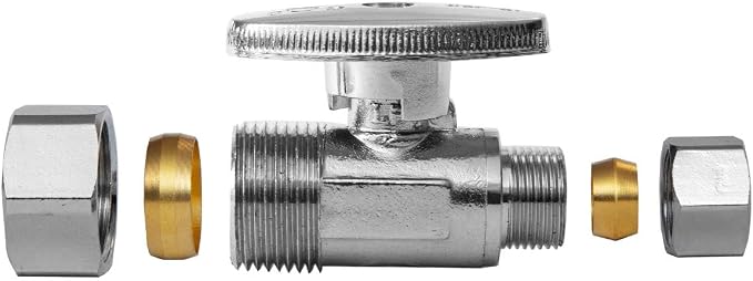 10PACK GUOFIS Straight Stop Valve, 1/2" Nom x 3/8" OD Comp | 1/4 Turn Water - Image 6