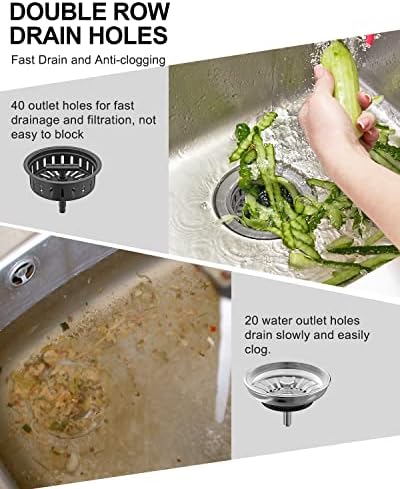 BOTEMY B9171 Black Kitchen Sink Drain Kit 3 1/2 Strainer - Image 6