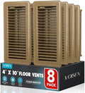 VOISEN Floor Register 4x10, 8 Pack Brown Floor Register Vents by VOISEN