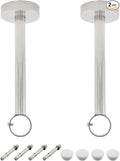 2 Pack Ceiling Mount Bracket, Stainless Steel Wardrobe Pipe Bracket Rod Holder by MetalTools
