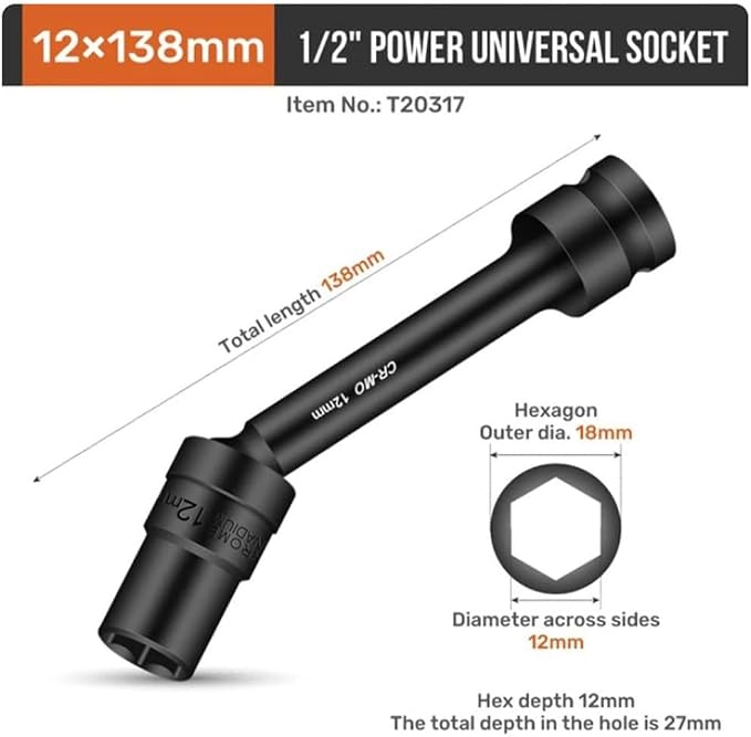 1/2 Inch Drive Socket Wrench Adapter - Image 5