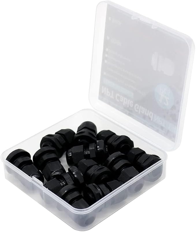 12-Pack 1/4" NPT Cable Glands, IP68 Waterproof Nylon PA66 Strain Relief Cord - Image 5
