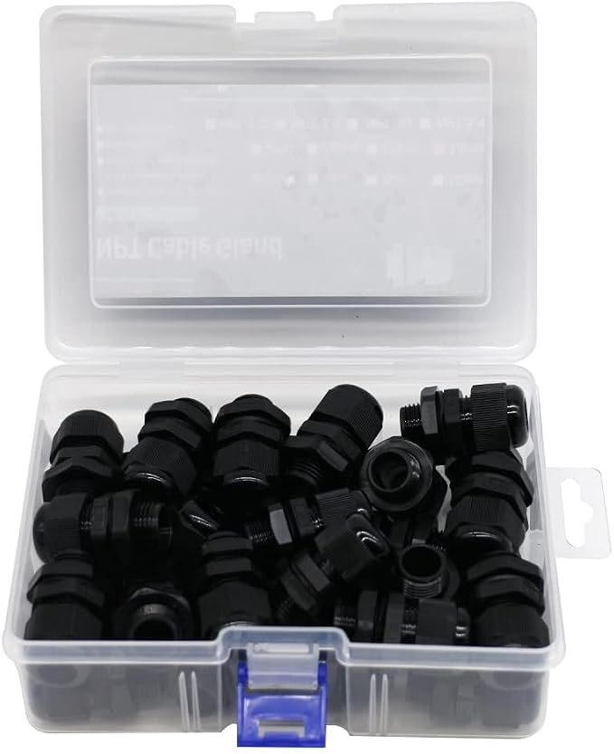 30-Pack 3/8" NPT Cable Glands, IP68 Waterproof Nylon PA66 Strain Relief Cord - Image 4