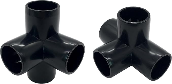 3/4" Tee PVC Fitting 4 Way Elbow Connector, Furniture Grade 90 Degree Elbow - Image 3