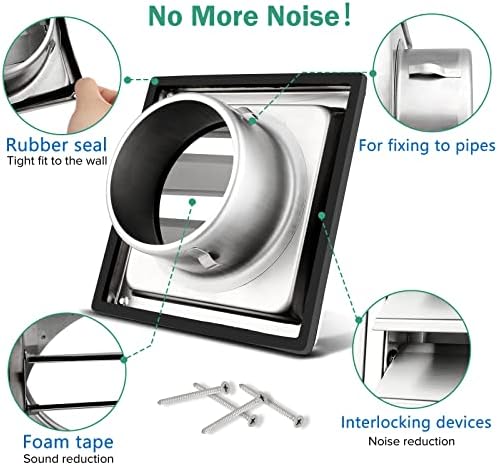 5" Louvered Dryer Air Vent Cap for Exterior Wall, Stainless Steel - Image 3