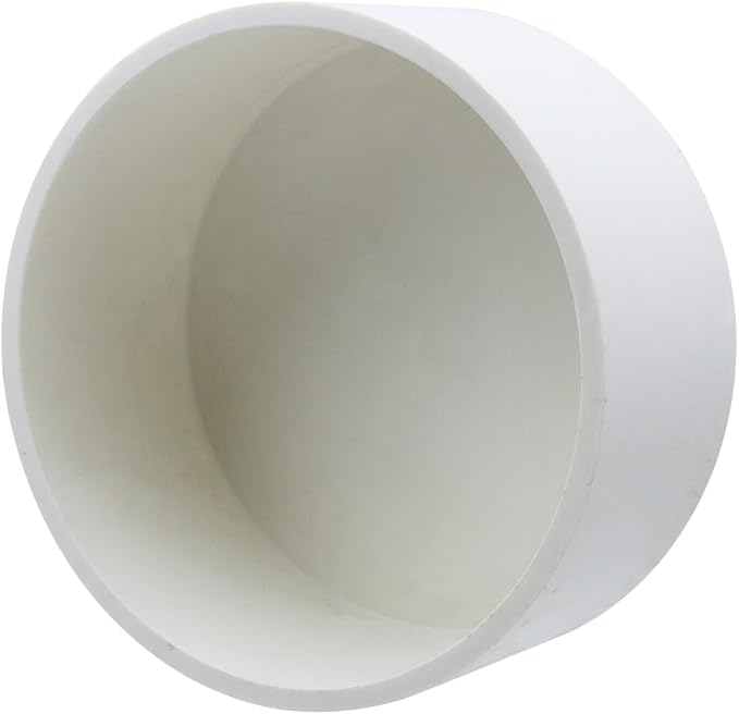 6.3" PVC Pipe End Cap Fitting White | Round Pipe Hole Plugs, Pipe Plug Socket by Pastlla