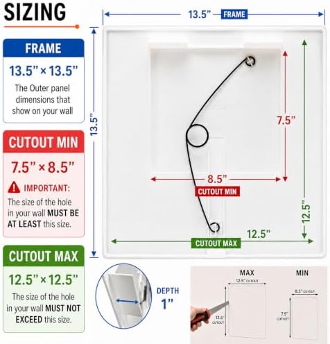 Morvat Adjustable Spring Access Panel 12"x12" Inches, - Image 2