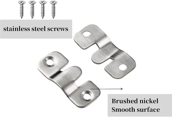 Interlocking Flush Mount Bracket Picture Hanging Hooks Stainless Steel Heavy - Image 6