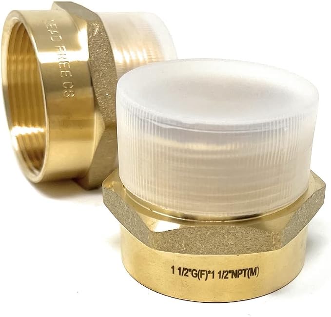 Cascada Lead-Free 1 1/2" G Thread Female to NPT Male Adapter | Brass Pipe - Image 7