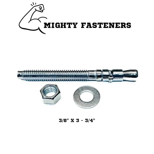 MIGHTY FASTENERS Zinc-Plated Steel Wedge Anchors, 3/8" X 3-3/4" - Image 5