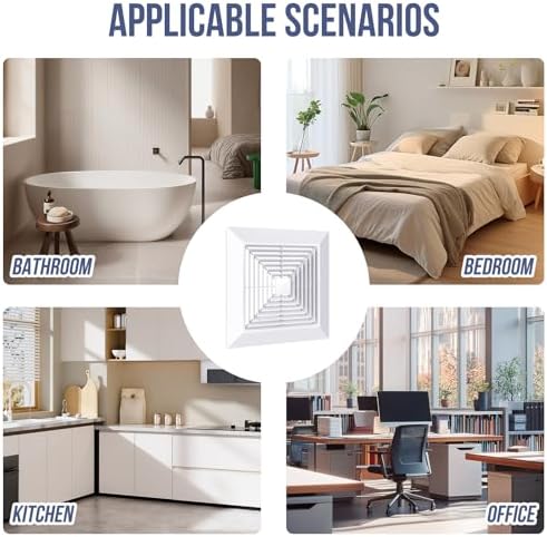 Bathroom Exhaust Fan Cover White Ceiling Fan Grille - Image 7