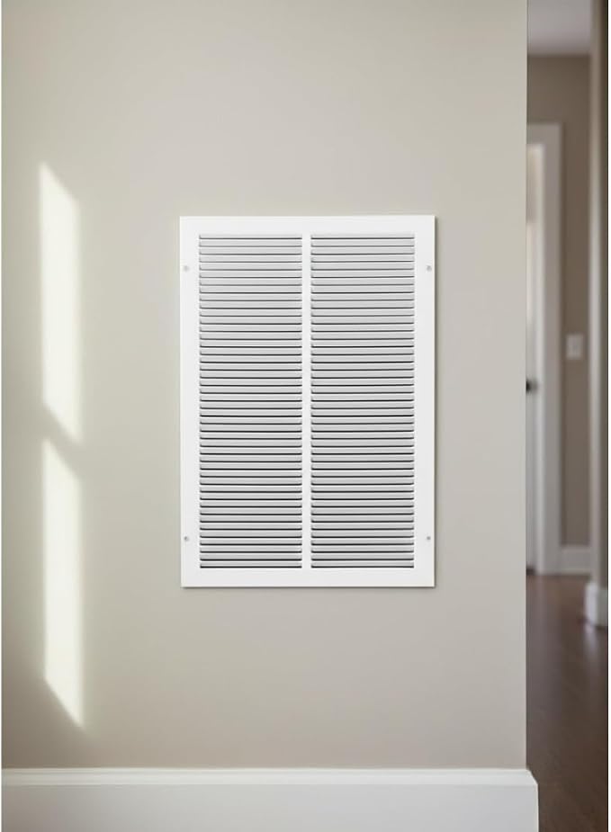 4x10 Air Return Vent Cover, Solid Steel White, 8 Pack - Image 4