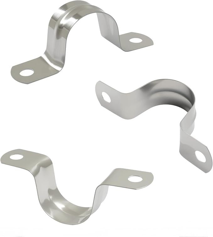 BokWin 40 Pcs M25 U Shaped Bracket Clamps, 1 Inch 304 Stainless Steel Two Hole - Image 4