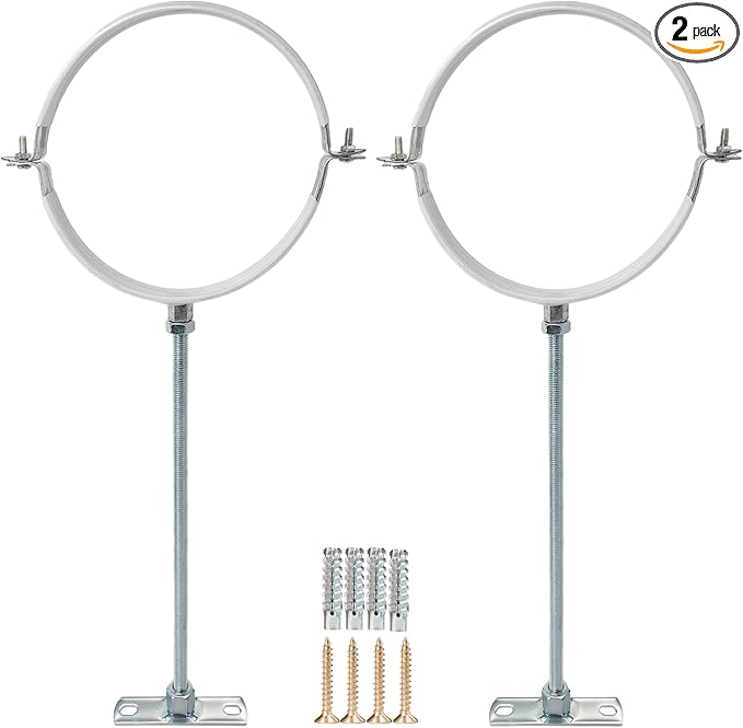2 Sets Adjustable Pipe Bracket，Heavy Duty Galvanized Iron Stove Pipe Hanger by Unknown