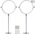 2 Sets 8 Inch Adjustable Pipe Bracket，Heavy Duty Galvanized Iron Stove Pipe by Unknown