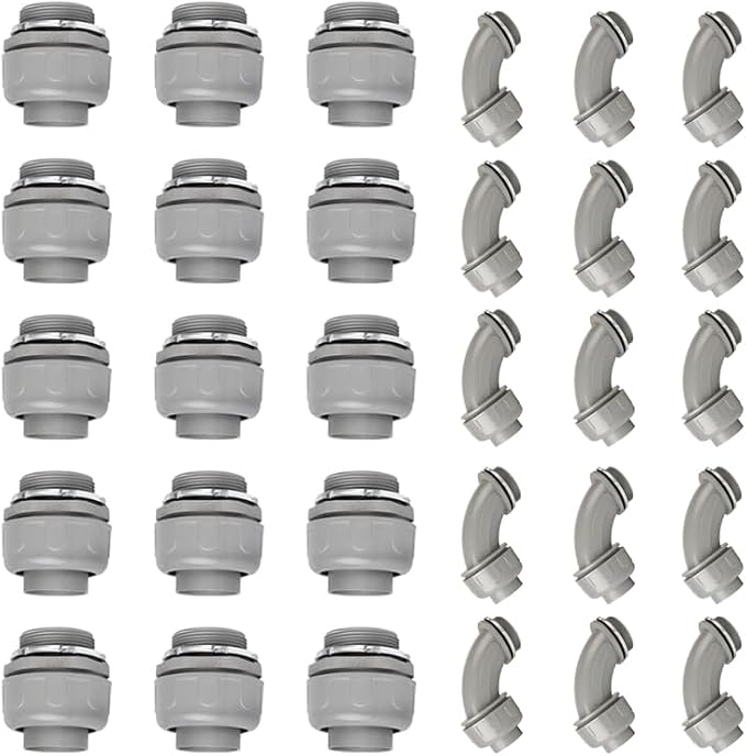 Conduit Connectors, 1-1/2 Inch Liquid Tight Connector NPT Non-Metallic by HDHAODA