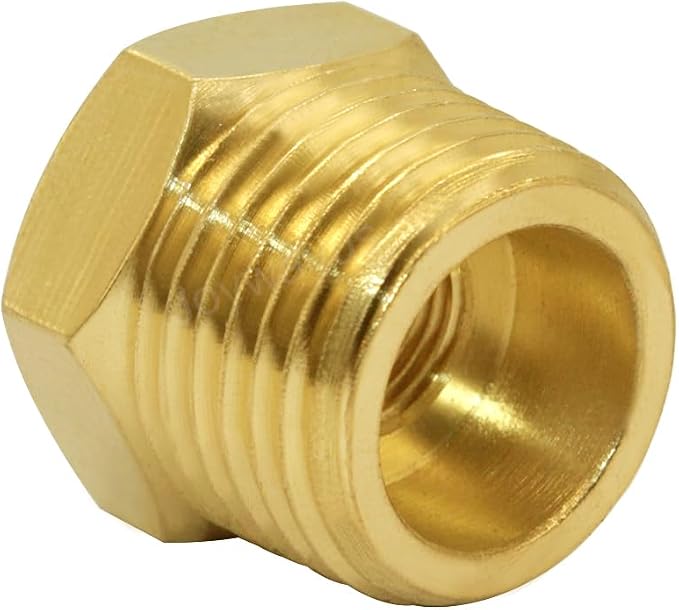 Joywayus 2Pcs Brass Reducing Hex Bushing 1/2" NPT Male to 1/8" NPT Female | - Image 5