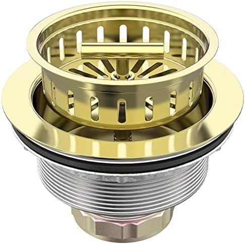 BOTEMY B9171 Gold Kitchen Sink Drain Kit 3 1/2 Sink Strainer by BOTEMY