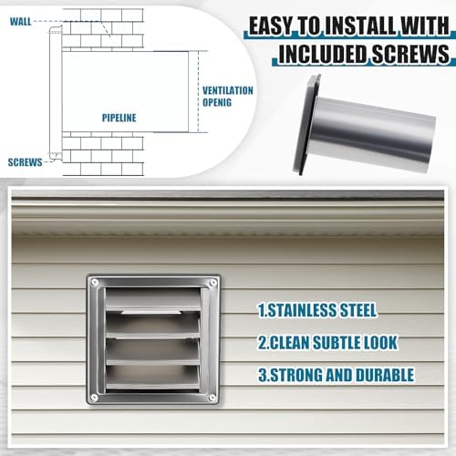 Glooglitter 4 Inch Wall Vent Cover Stainless Steel - Image 5