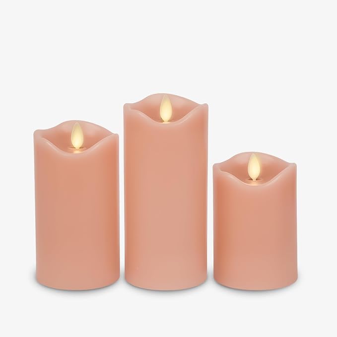 Co. Flameless LED Battery Operated Flickering Pillar Candles - Image 2