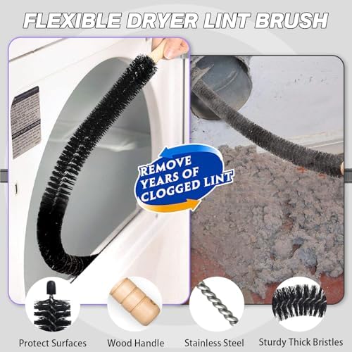 Sealegend 2 PCS Dryer Vent Cleaner Kit, Dryer Lint Vacuum Attachment&Brush - Image 6