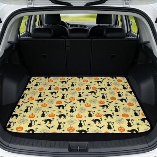 Beige Cat Pumpkin Trunk Mat 29"x39" by Unknown