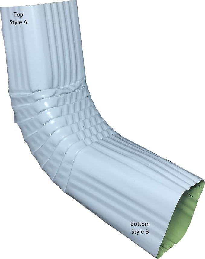 Transition A to B Aluminum Gutter Elbow, 3x4 Inch - Image 2