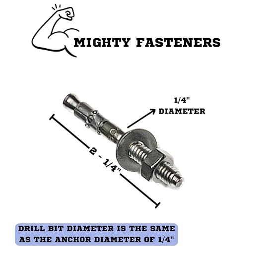 Mighty Fasteners Wedge Anchors – Heavy-Duty 304 Stainless Steel Expansion Bolts - Image 3
