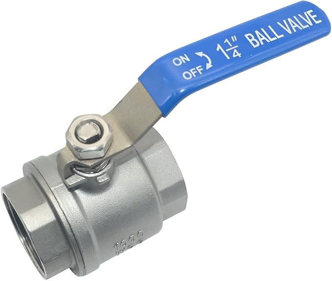 DAN SPEED 1-1/4" Female 316 Stainless Steel Full Port Ball Valve Vinyl Handle by DANSPEEDBALLVALUES