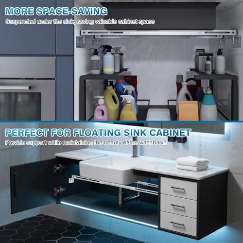 IRONWALLS Under Mount Sink Brackets Adjustable 24"-59" - Image 6