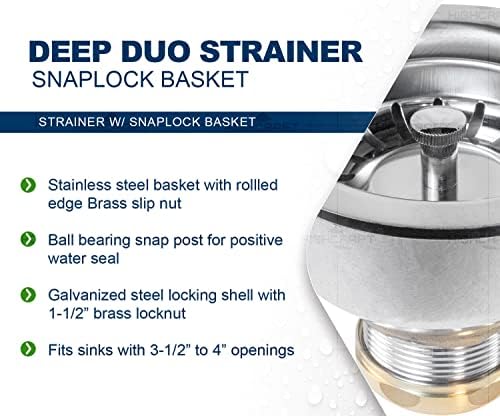 Highcraft 9754 Kitchen Sink Stainless Steel Drain Assembly - Image 4