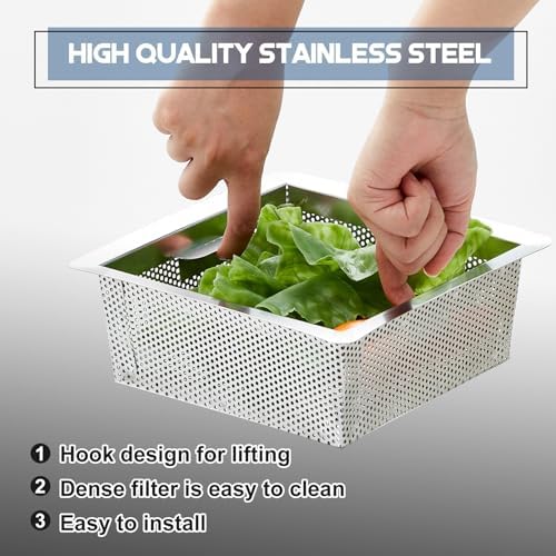 Tuanse 1 Pc 8.5 x 8.5 x 3'' Stainless Steel Floor Drain Strainer - Image 4