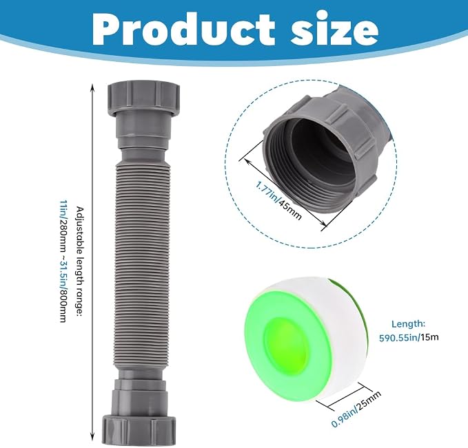 Flexible Sink Drain Pipe 1-1/2 inch - Image 6