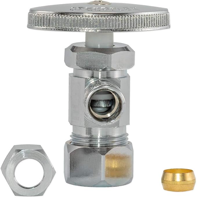Eastman 3/8 Inch OD Compression x 5/8 Inch OD Compression Multi-Turn Angle Stop - Image 2