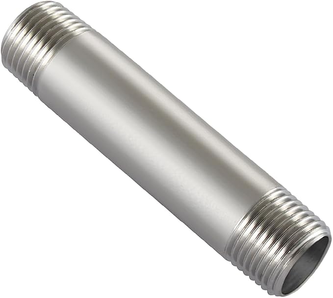 Beduan Stainless 3/8 NPT Male Threaded 8" Length Nipple Pipe Fitting | MPT by Beduan
