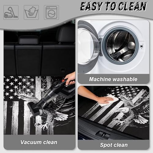 ELEQIN Black American Flag Eagle, Car Cargo Liner, All Weather Heavy Duty Trunk - Image 5