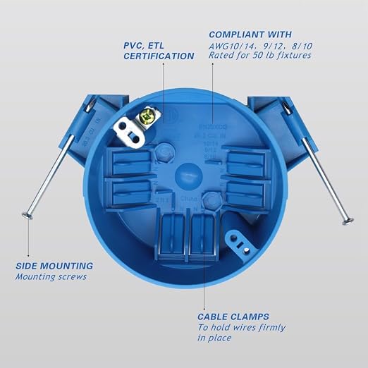 1-Gang New Work Electrical Ceiling Box - Image 5