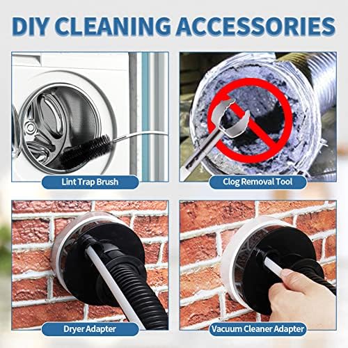Bluesea 7 Pieces 40 Feet Dryer Vent Cleaner Kit, Reinforced Nylon Dryer Vent - Image 3