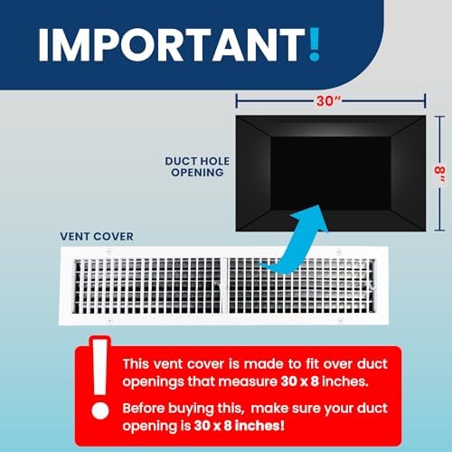 30 x 8 Duct Hole Adjustable Vent Cover - Image 4