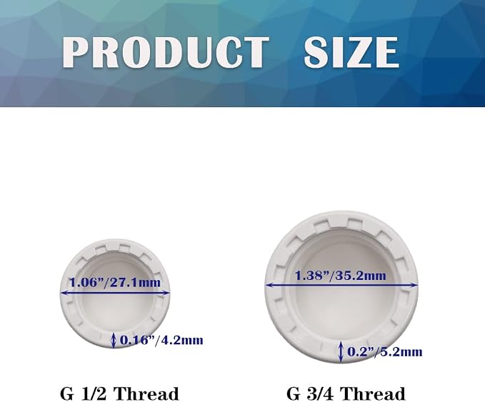 12PCS 3/4inch PVC Coupling Cap Pipe Fittings White PVC Pipe End Cap Plug - Image 2