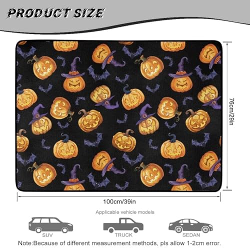 Pumpkin Witch All Purpose Trunk Mat Universal Waterproof Cargo Liner, Heavy - Image 7