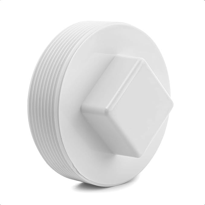6" PVC Sewer Cleanout Plug Pipe Fitting, DWV Male Adapter Plug, Flush Sewer by Cinsda