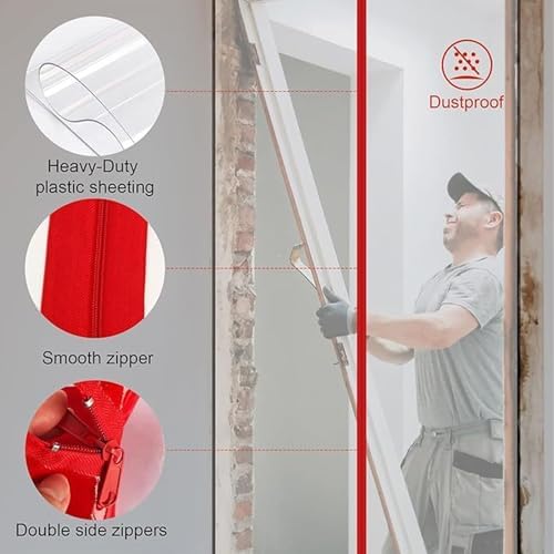 2 Pcs Dust Protector Zipper 7.6cm x Self Adhesive Home Renovation Dust Seal - Image 5