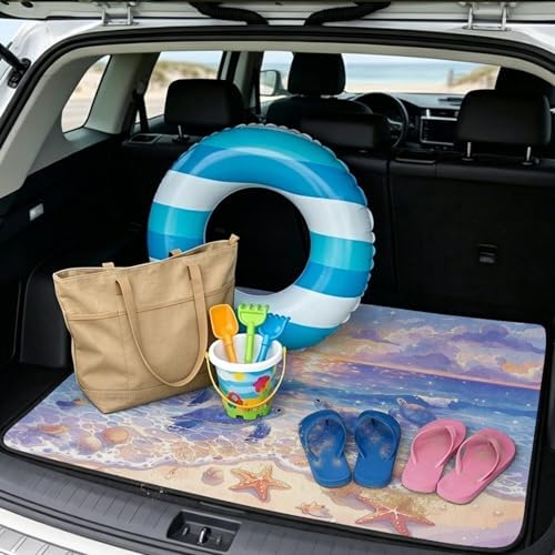 Dreamy Beach Turtle All Purpose Trunk Mat 29"x39" - Image 2
